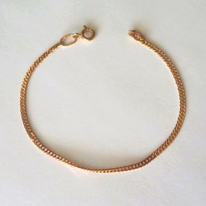 Solid 14K Rose Gold Curb Chain Bracelet